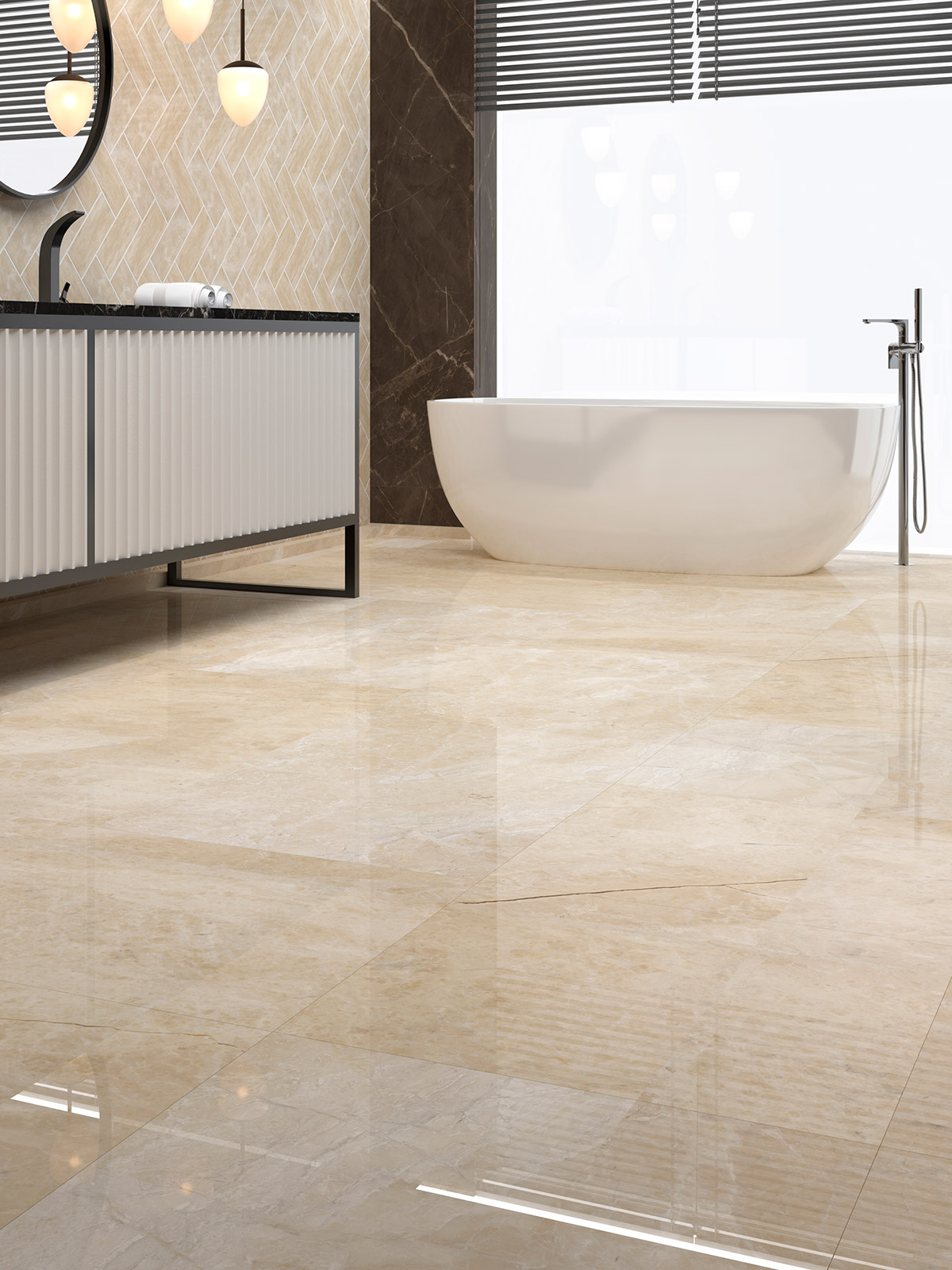 Burdur Beige Bathroom Application