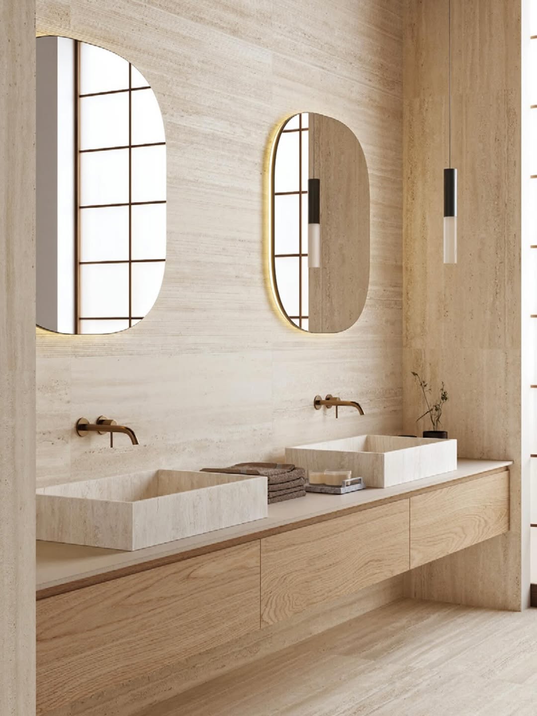 Light Travertine Bathroom Application