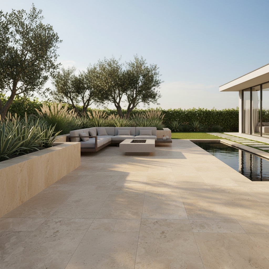 Light Travertine Flooring Project